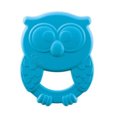 CHICCO Anneau de Dentition Eco+ Owly Bleu 3m+