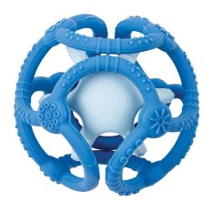 NATTOU Silicone teether ball 2 in 1 BPA free 10 cm blue