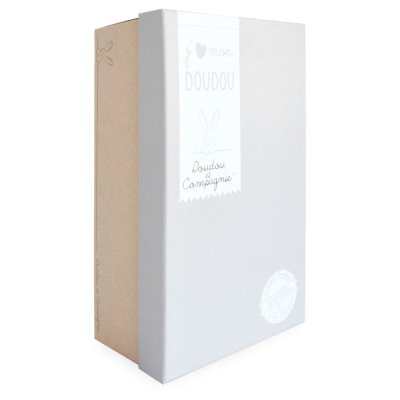 Set cadou Doudou, Ursuleț de pluș gri, 25 cm