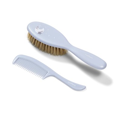 BABYONO Haarbürste und Kamm weich blau
