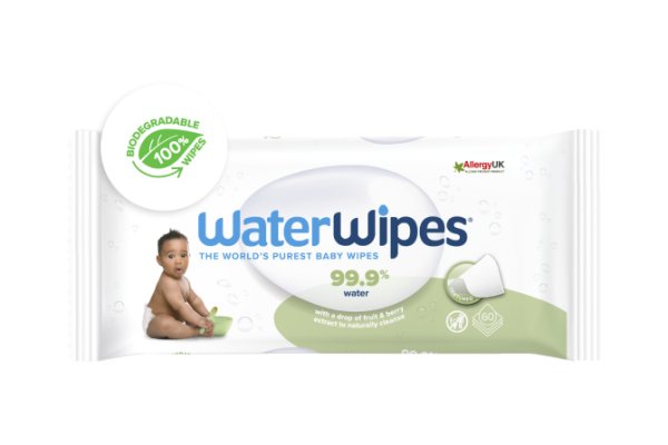 7x WATERWIPES Wet wipes without plastic content Soapberry 60 pcs (420 pcs)