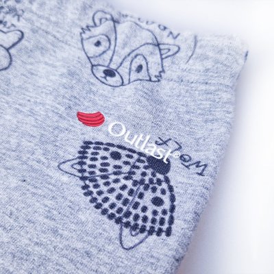 Pajkice smyk TISK Outlast® - siva melirana živalski motiv