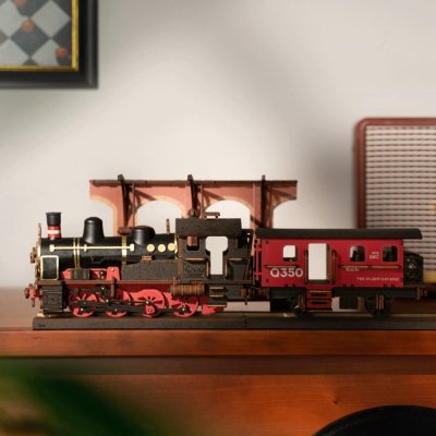 RoboTime 3D houten modelbouwpakket Vintage stoomlocomotief