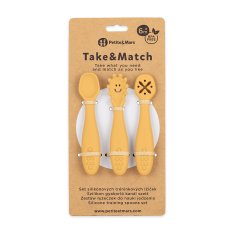 PETITE&MARS Set of 3 silicone training spoons Take&Match Intense Ocher 6m+