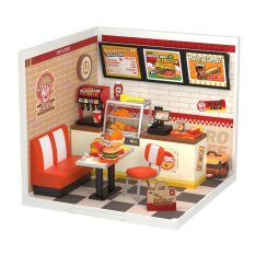 RoboTime 3D Holzbausatz Miniatur Puppenhaus Restaurant Mňam, mňam Burger