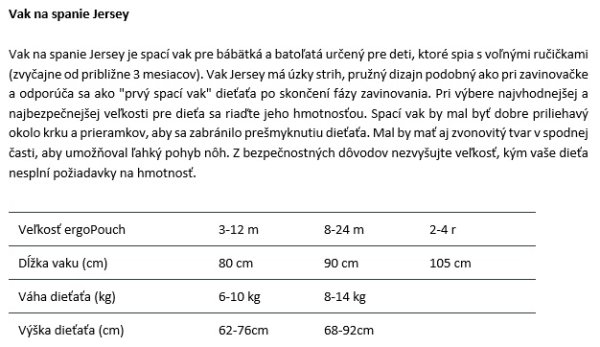ERGOPOUCH Śpiwór bawełna organiczna Jersey Willow 8-24 m, 8-14 kg, 0,2 tog