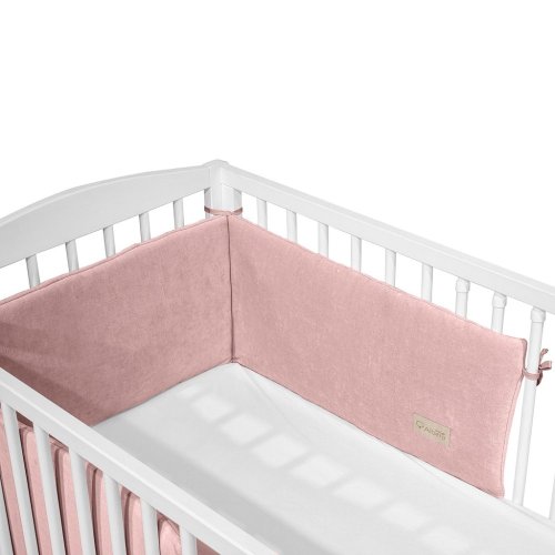 KLUPS Sponda protettiva per letto Velluto rosa 180x30 cm