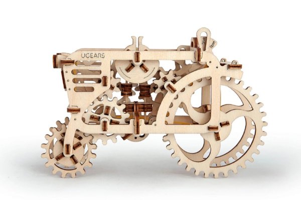 Ugears Puzzle 3D de madeira mecânico Trator