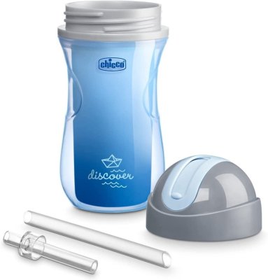 CHICCO Sport Thermobecher mit Strohhalm 266 ml blau 14 Monate+