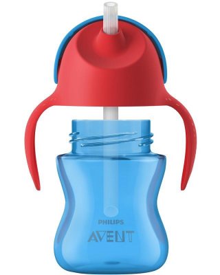 Philips AVENT Hrneček s ohebným brčkem 200 ml chlapec+dárek PETITE&MARS Miska 6m+