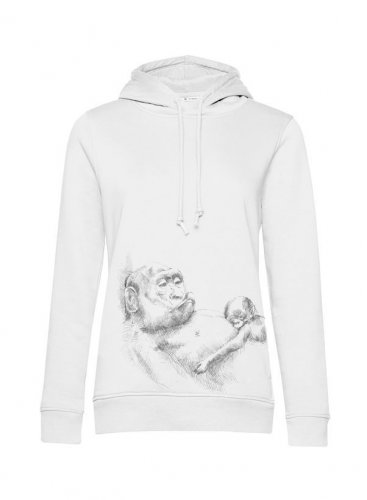 Nursing sweatshirt Monkey Mum® white - monkey, 2nd quality - size XL
