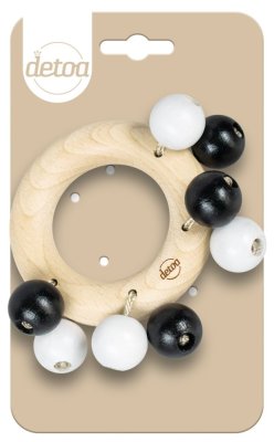 Detoa Argola com Bolinhas Preto + Branco