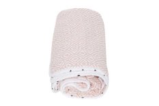 MATERNITATE Pătură din muselină de bumbac, în două straturi, prespălată, roz pătrate 95x110 cm
