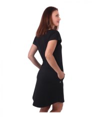 Dames katoenen ruimvallende jurk met zakken Zoe, zwart