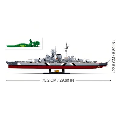 Sluban ModelBricks M38-B1102 Bojna ladja Bismarck 2v1
