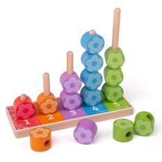 Bigjigs Baby Jeu d'Enfilage Fleurs Colorées