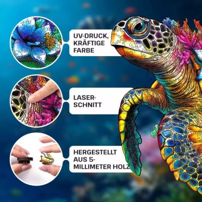 EscapeWelt Puzzle de Madeira Tartaruga 500 peças