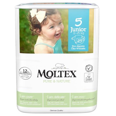 2x MOLTEX Pure&Nature Wegwerfwindeln 5 Junior (11-25 kg) 25 Stk