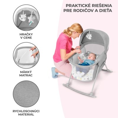 KINDERKRAFT Posteljica 3 v 1 Lovi Grey