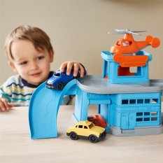 Green Toys Parkeergarage met meerdere verdiepingen blauw met accessoires