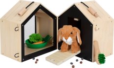 small foot Lapin en peluche dans clapier avec enclos