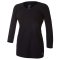Tricou de damă subțire, cu mânecă 3/4, cu volane Outlast® - negru