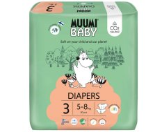 MUUMI Baby 3 Midi 5-8 kg (50 uds), pañales ecológicos