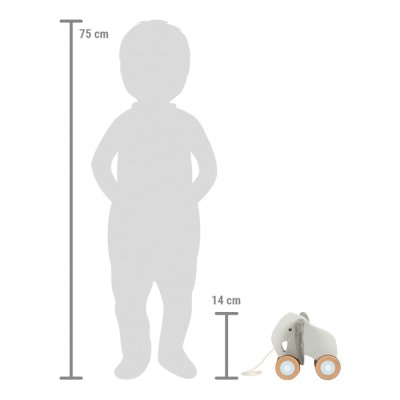 small foot Houten trekfiguur Olifant met ritselende oren