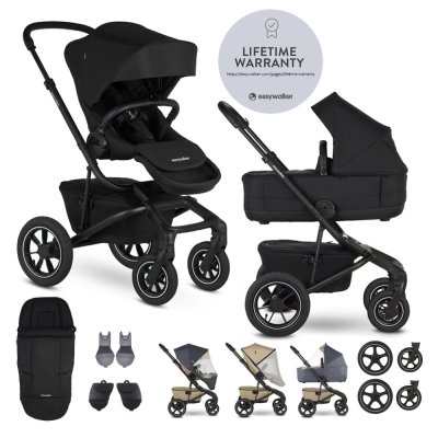 EASYWALKER Kinderwagen kombiniert Jimmey Pepper Black XXL AIR + RWS
