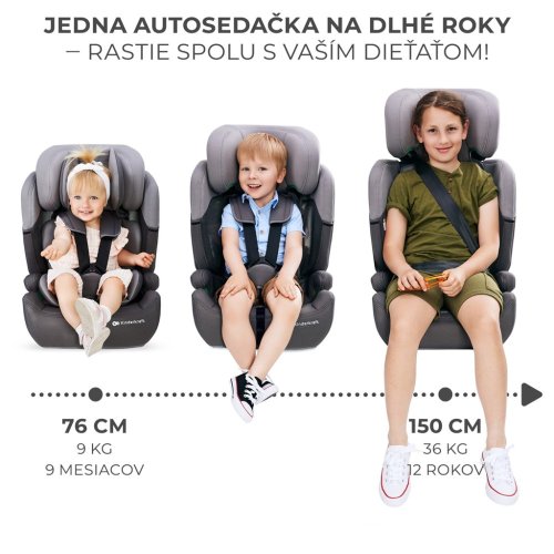 KINDERKRAFT Autosjedalica Comfort up i-size siva (76-150 cm)