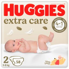 Scutece HUGGIES® de unică folosință Extra Care 2 (3-6 kg) 58 buc