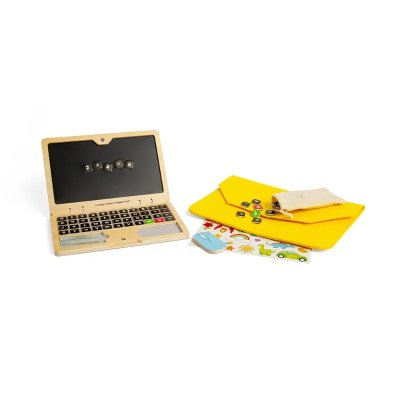 Bigjigs Toys Computador Portátil Magnético de Madeira