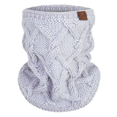 Conjunto de gorro de malha com POMPOM e gola Outlast ® - cinza claro