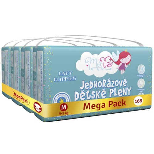 MONPERI Fraldas descartáveis Klasik M (5-8 kg) 168 unidades - Mega Pack