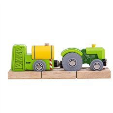 Bigjigs Rail Trator com reboque verde