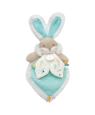 Doudou Geschenkset - Spielzeug Türkisfarbener Freund Hase 24 cm