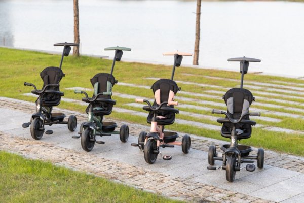 Rowerek trójkołowy QPLAY Elite Platinum Black, 6 w 1, wiek 10-72 miesięcy
