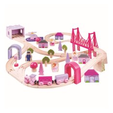 Bigjigs Rail Drvena velika željeznička pruga za princeze