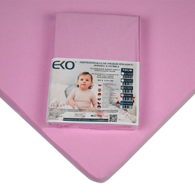 EKO Laken wasserdicht mit Gummijersey rosa 120x60 cm