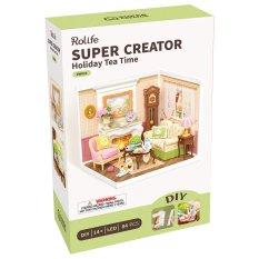 RoboTime 3D Drewniane puzzle Miniatura domku Podwieczorek