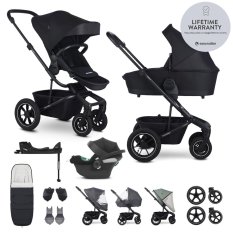EASYWALKER SET Kinderwagen 4in1 Harvey⁵ Midnight Black XXL AIR + CYBEX Aton B2 i-Size + Basisstation