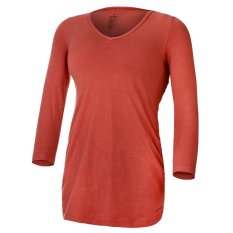 T-shirt da donna arricciata a manica 3/4 Outlast® - color cannella