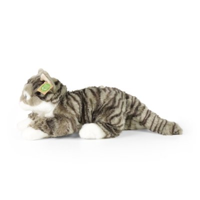 Rappa Plysch grårandig katt grå 40 cm ECO-FRIENDLY