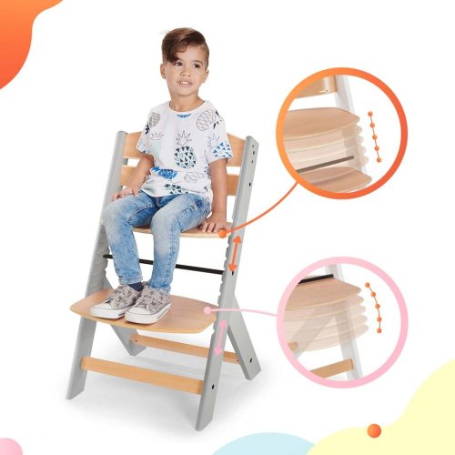 KINDERKRAFT Dining chair Enock with padding Gray wooden, Premium