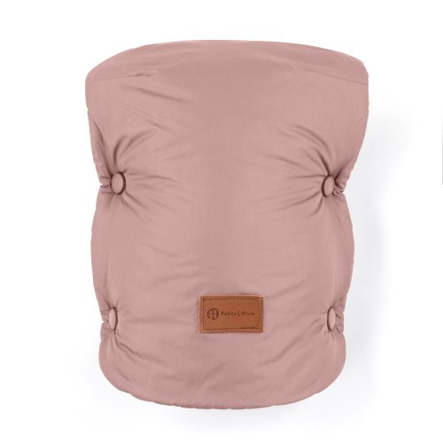 Set geanta de iarna PETITE&MARS Jibot 3in1 + manusi Jasie Dusty Pink pentru carucior
