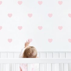 Coeurs rose poudré - stickers pour petites filles