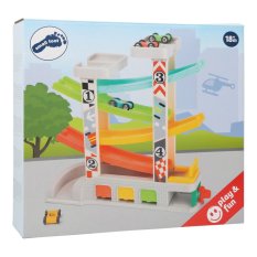 small foot Rennbahn mit Parkplatz und Garagen