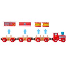Bigjigs Rail Pociąg strażacki + 3 tory