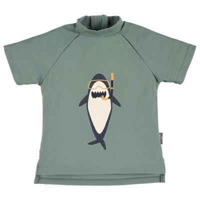 STERNTALER Maglietta da bagno con zip, manica corta, protezione UV 50+, squalo verde, bambino, taglia 80, 9-12 mesi