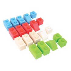 Bigjigs Baby Lesene Povezovalne Kocke Primary set